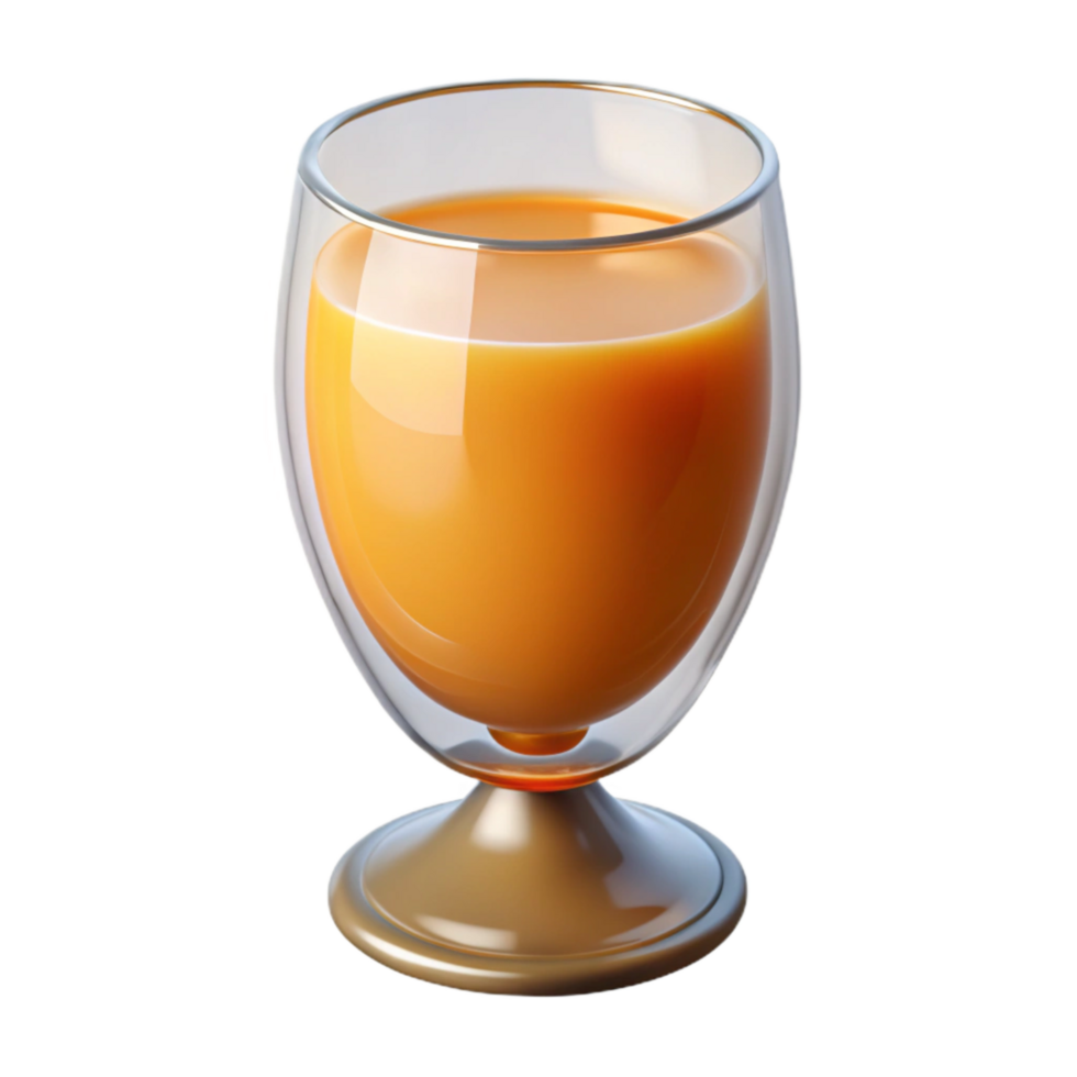 impressive contemporary Glass of Orange Juice Side View Isolated Element 4K png