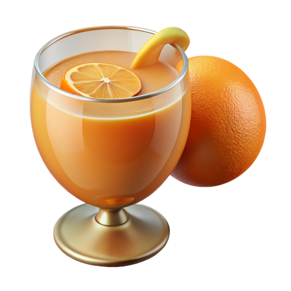 vibrant abstract Glass of Orange Juice Side View Isolated Element professional png