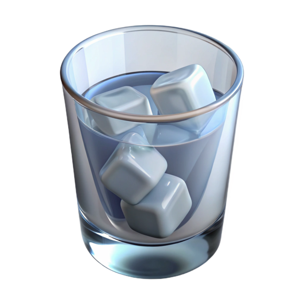 beautiful minimalist Glass of Water with Lemon Cutout premium png