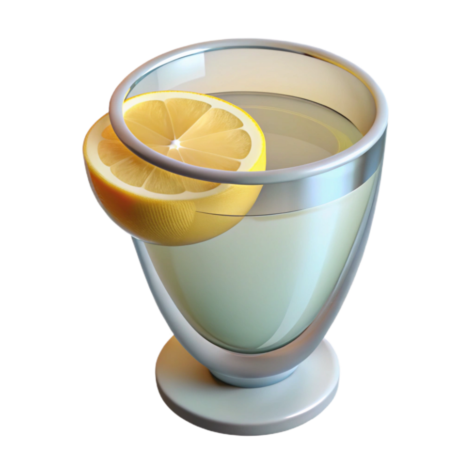 beautiful abstract Glass of Water with Lemon Cutout high quality png