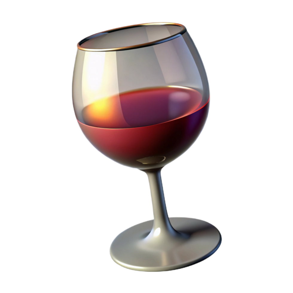 wonderful rustic Glass of Wine Side Lighting Isolated Element detailed png
