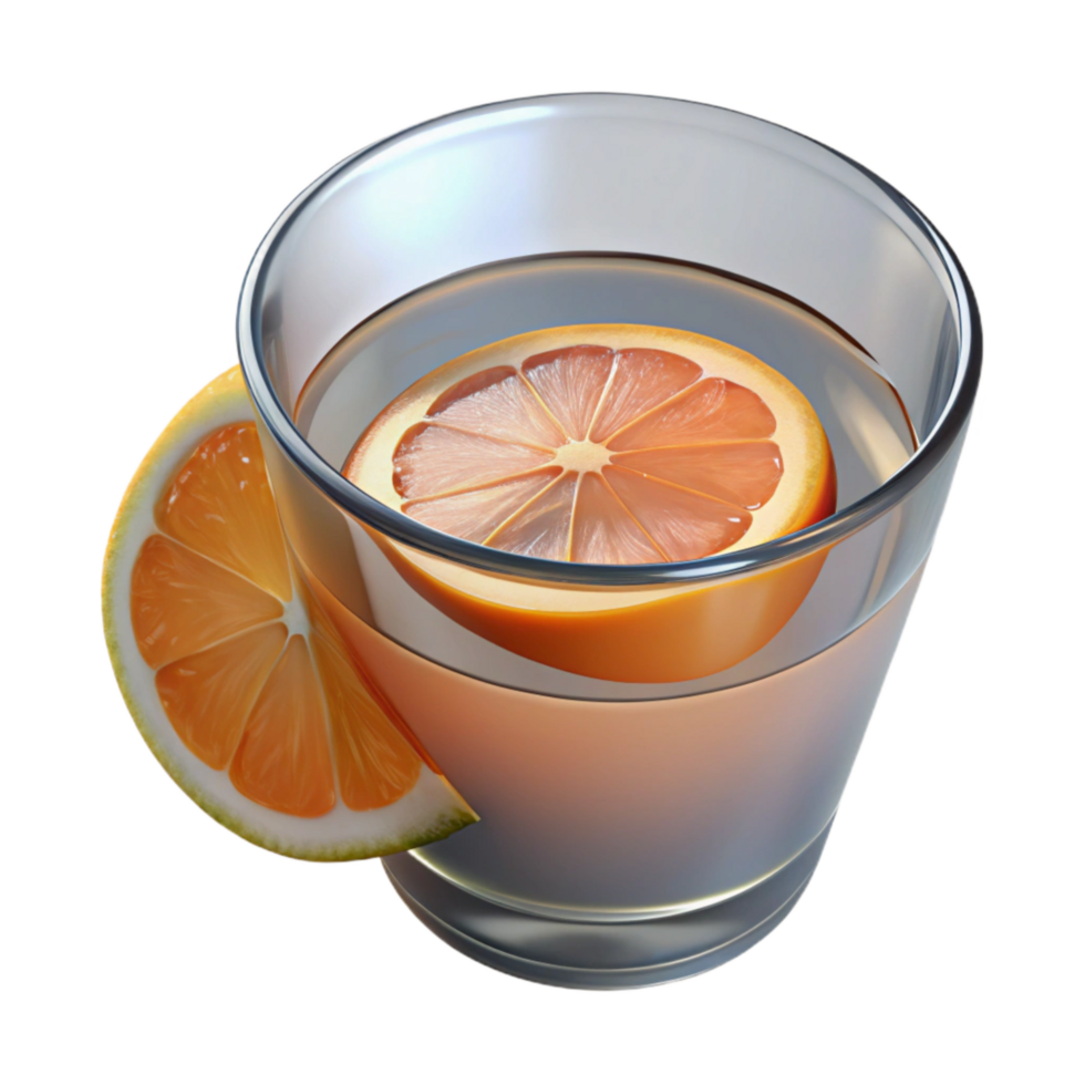 dramatic rustic Glass of Water with Lemon Cutout professional png
