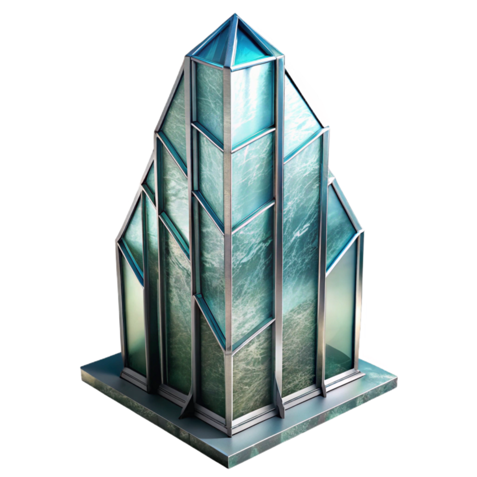 dramatic artistic Glass Skyscraper Abstract Design Cutout premium png