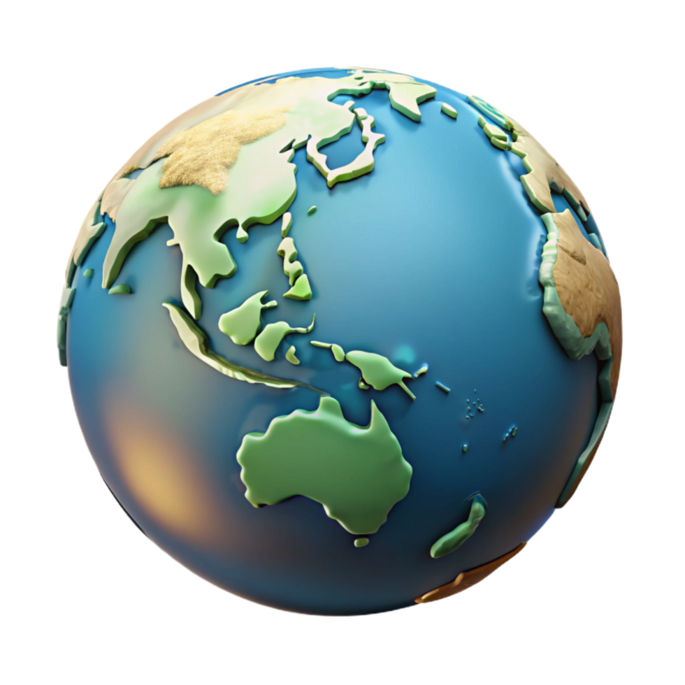 magnificent creative Globe Showing Asia and Australia Cutout detailed png