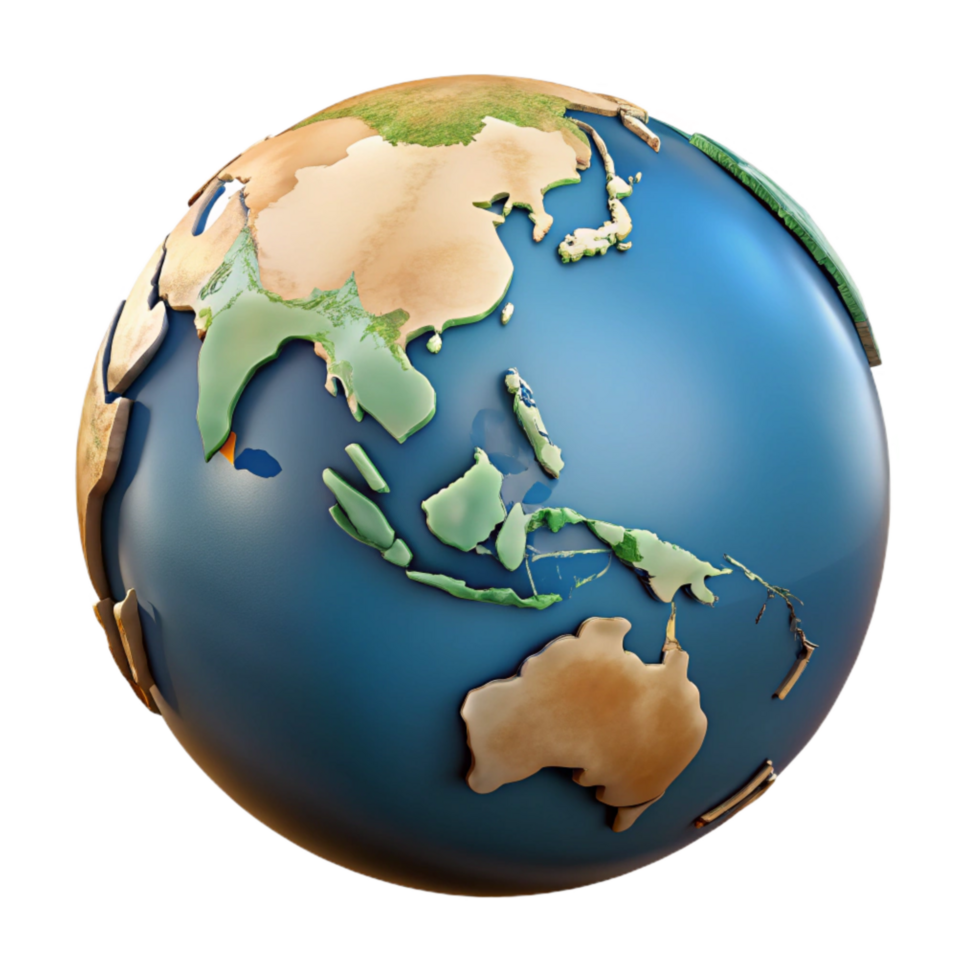 impressive creative Globe Showing Asia and Australia Cutout authentic png