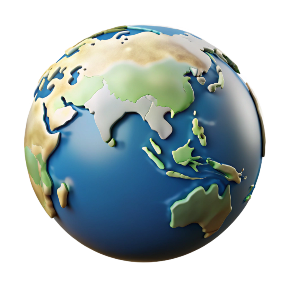 extraordinary modern Globe Showing Asia and Australia Cutout authentic png
