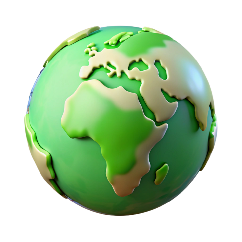 elegant modern Globe with Green Continents Transparent Background genuine png