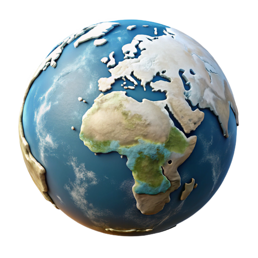 beautiful modern Globe with Continents Isolated authentic png