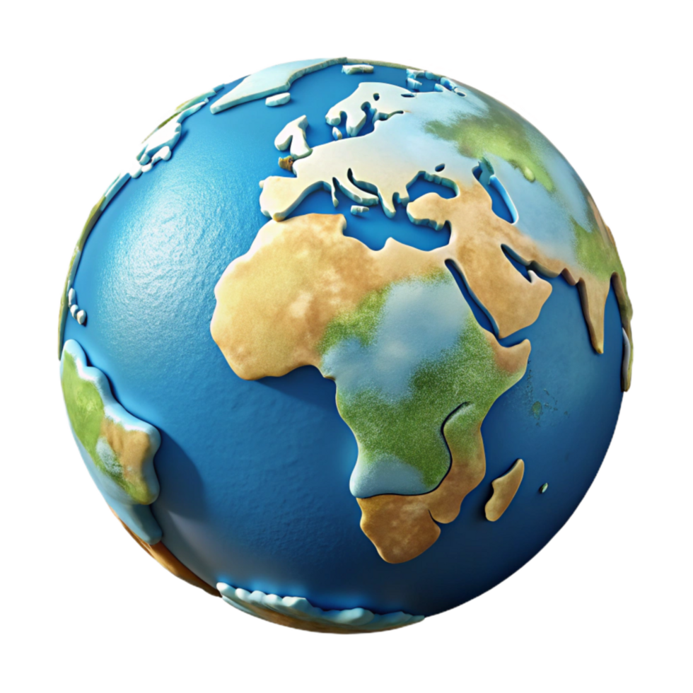 elegant traditional Globe with Continents Isolated premium png