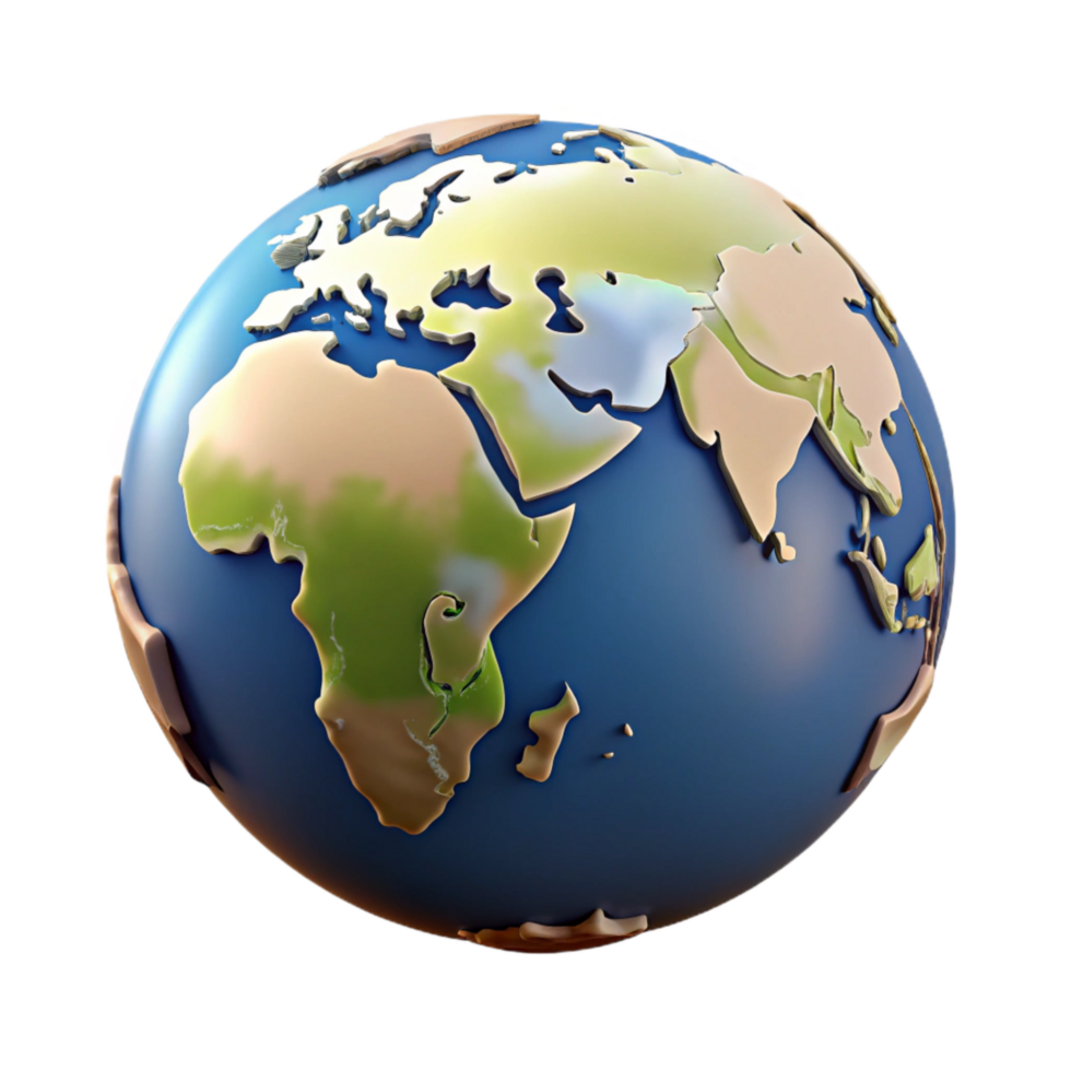 stunning classic Globe with Highlighted Countries Isolated original png