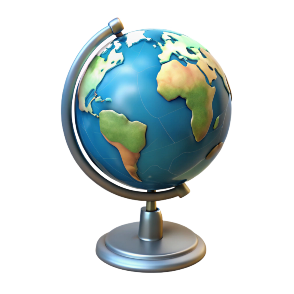 dramatic traditional Globe with Stand Angled View Transparent Background exclusive png
