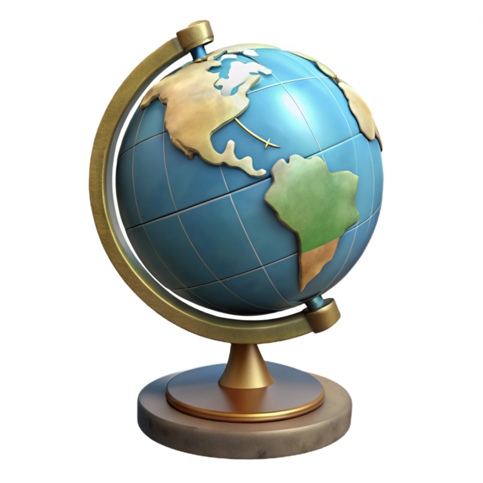 beautiful contemporary Globe with Stand Angled View Transparent Background original png
