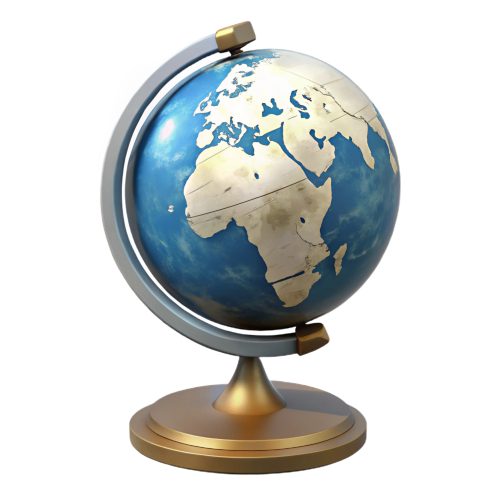 extraordinary vintage Globe with Stand Angled View Transparent Background exclusive png