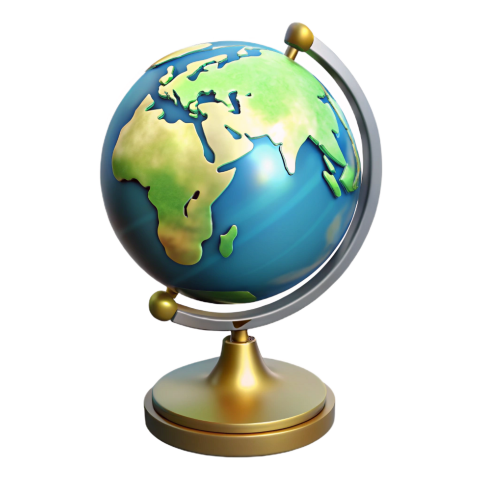 serene contemporary Globe with Stand Isolated genuine png