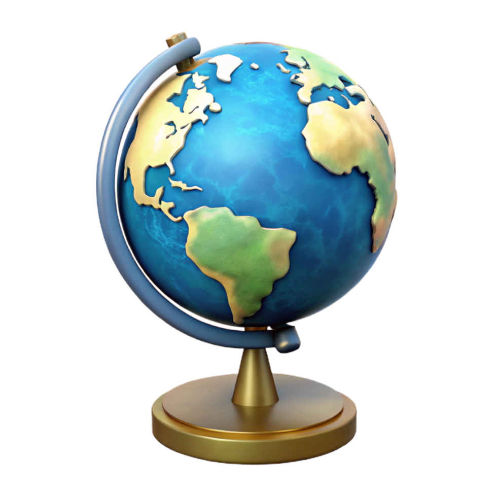 elegant traditional Globe with Stand Isolated premium png