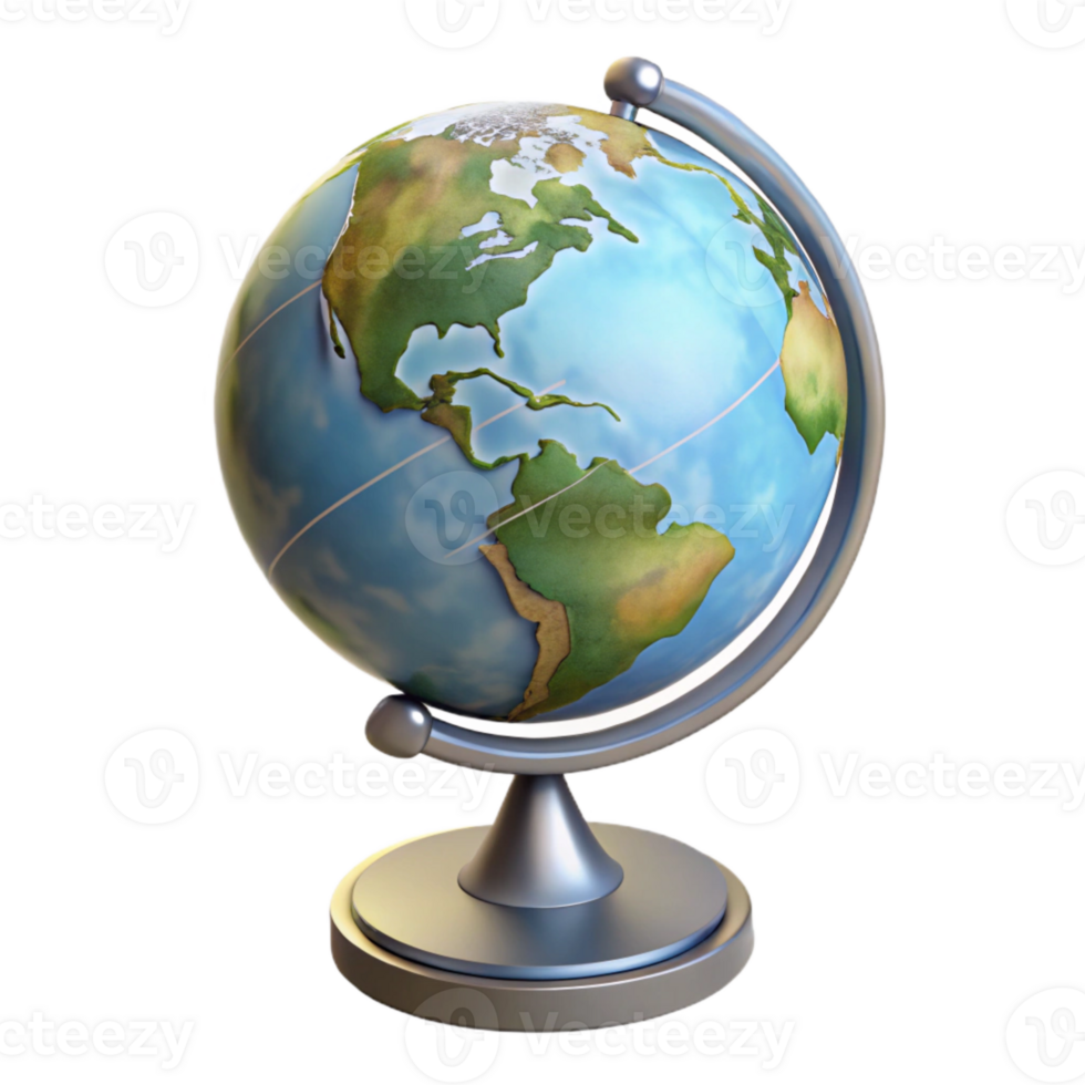 elegant creative Globe with Stand Side View Transparent Background original png