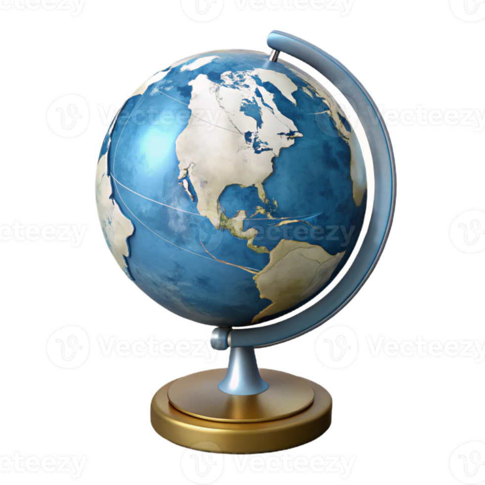 wonderful rustic Globe with Stand Top View Transparent Background high quality png