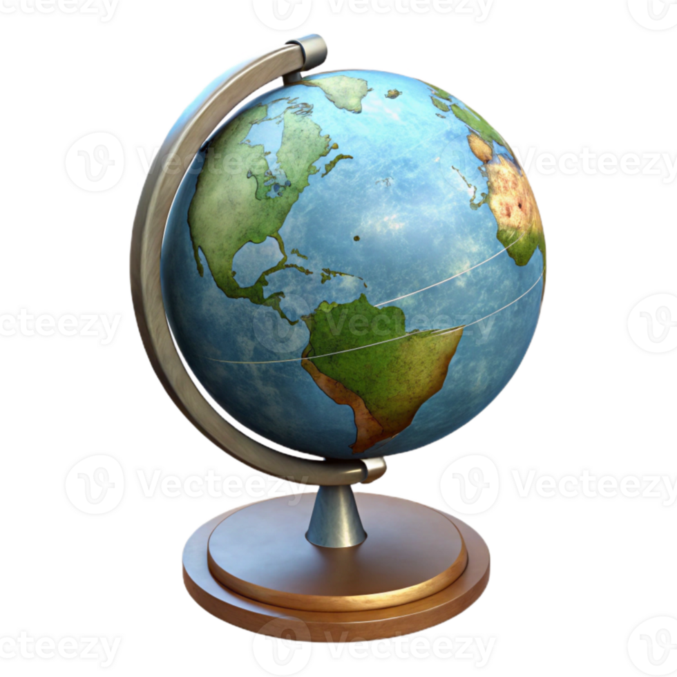dramatic modern Globe with Stand Top View Transparent Background original png