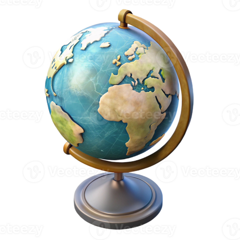 wonderful modern Globe with Stand Top View Transparent Background genuine png