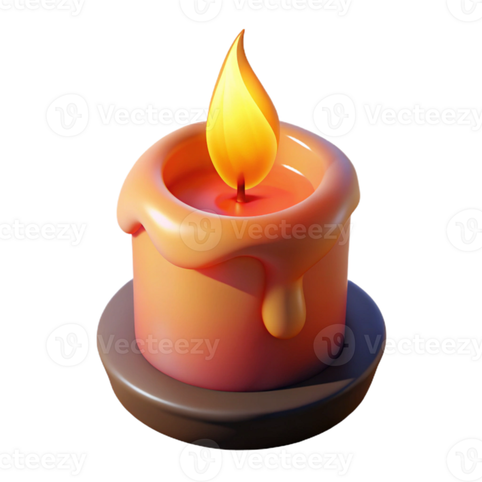 vibrant abstract Glowing Candle Flame Warm Light Cutout genuine png