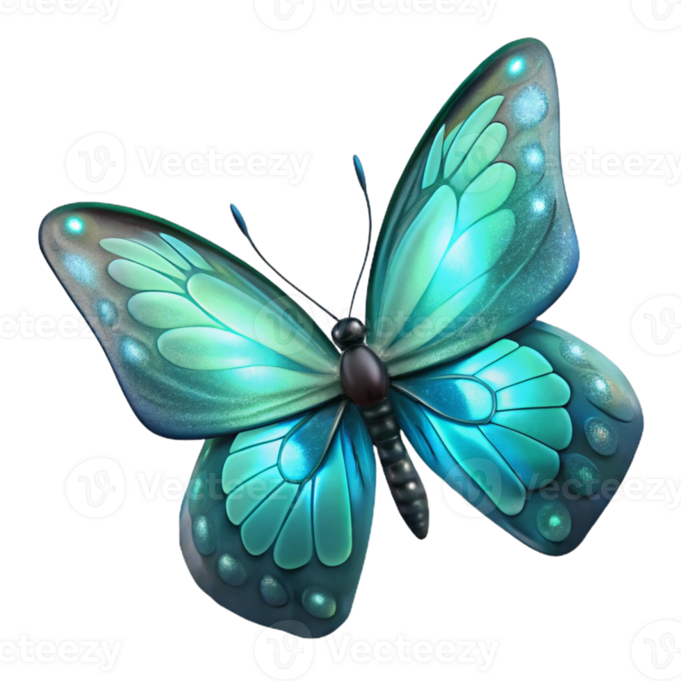 vibrant modern Glowing Butterfly Transparent Background 4K png