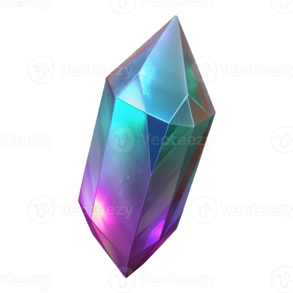 serene modern Glowing Crystal Shard Transparent Background premium png