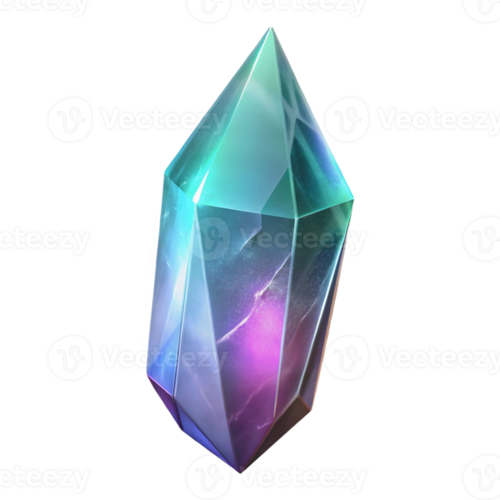 serene minimalist Glowing Crystal Shard Transparent Background original png