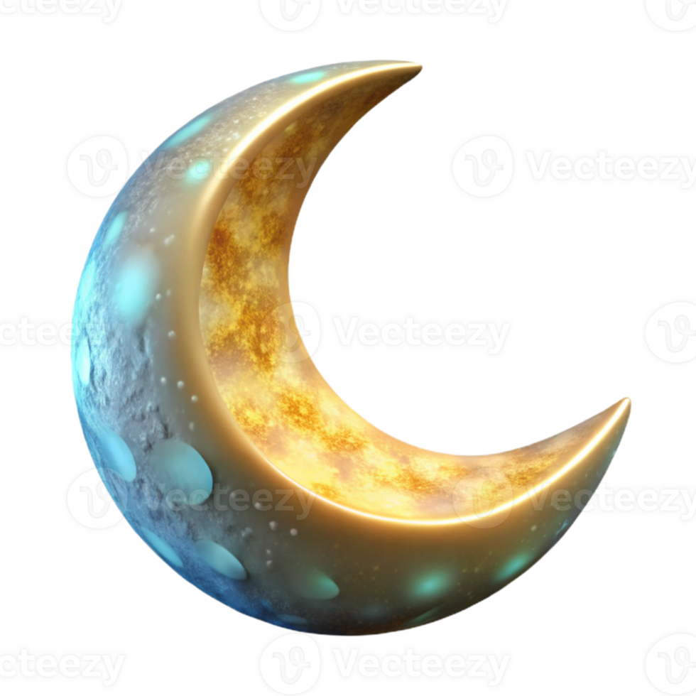beautiful classic Glowing Moon Crescent Shape Cutout high resolution png