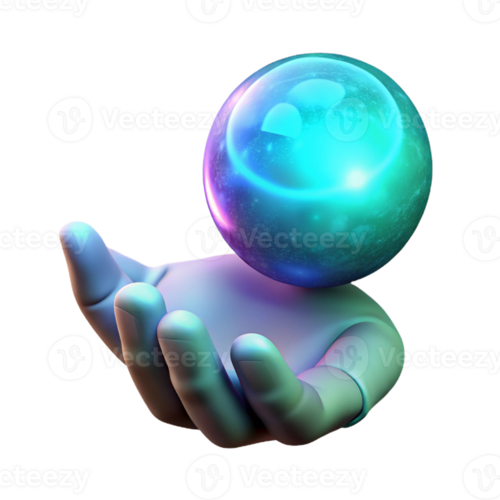 magnificent creative Glowing Orb in Hand Isolated original png