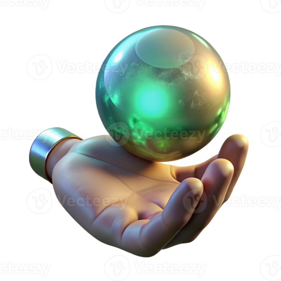 serene abstract Glowing Orb in Hand Isolated genuine png