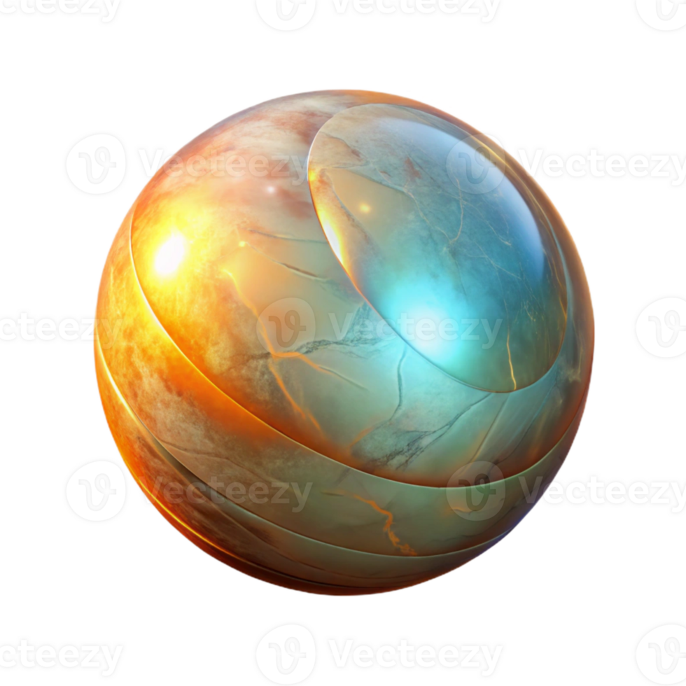 vibrant vintage Glowing Orb Angled View Transparent Background genuine png