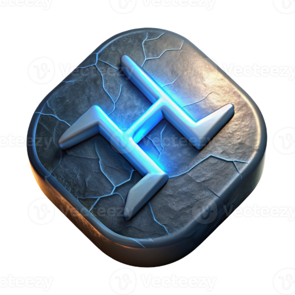 dramatic classic Glowing Rune Symbol Transparent Background high resolution png