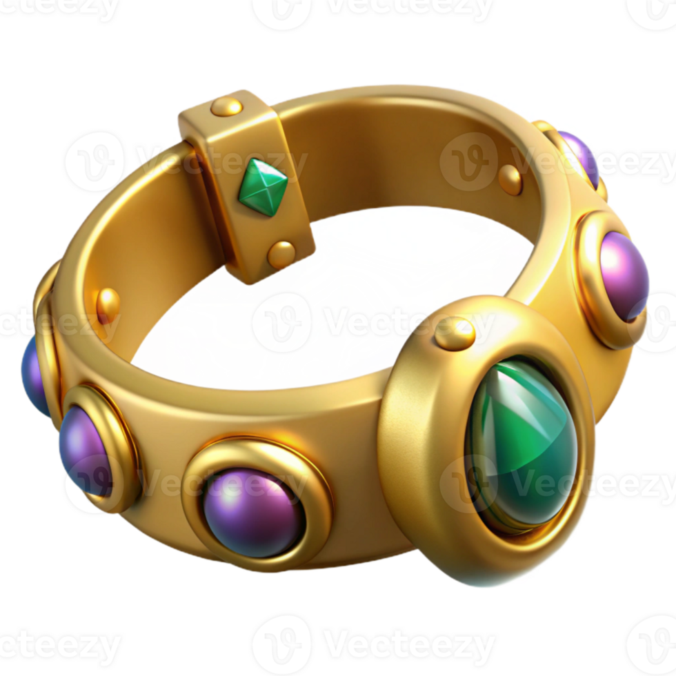 elegant classic Gold Bracelet with Gemstones Isolated high quality png