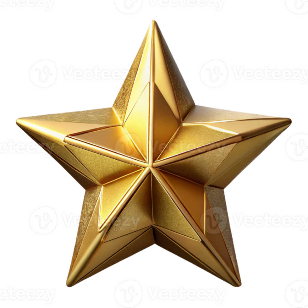 magnificent artistic Gold Christmas Star Ornament Transparent Background Isolated genuine png