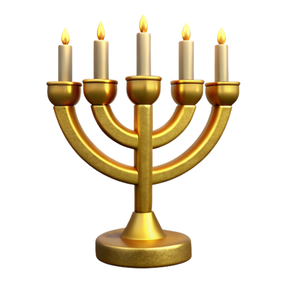 elegant rustic Golden Hanukkah Candle Cutout 4K png