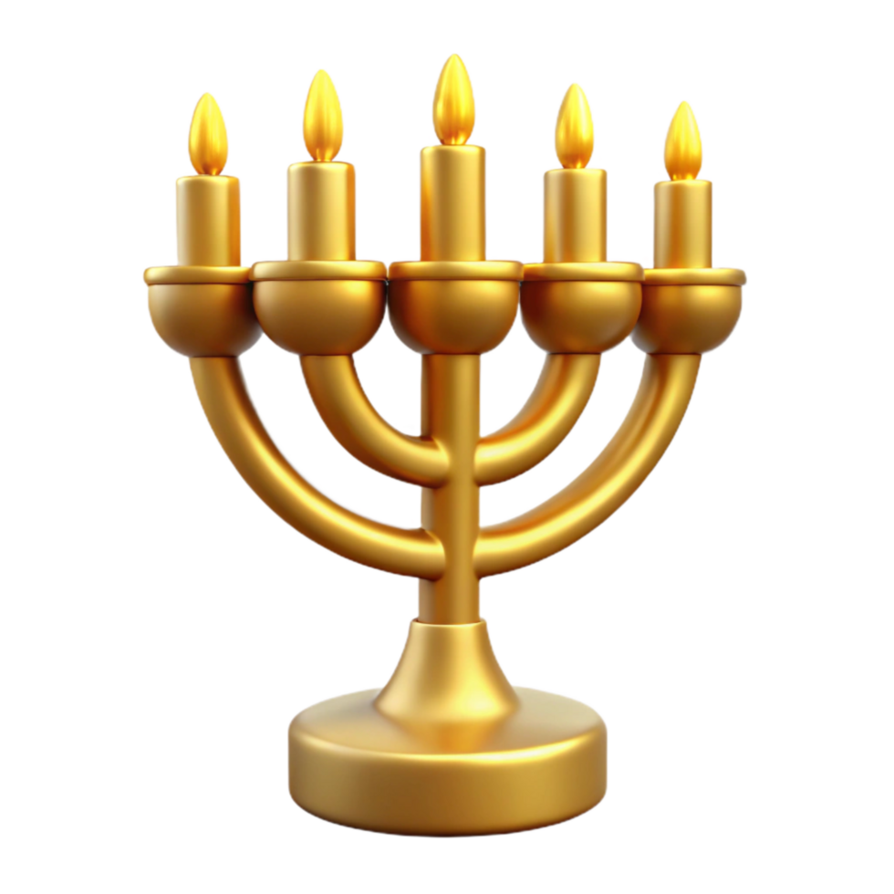 elegant modern Golden Hanukkah Candle Cutout authentic png