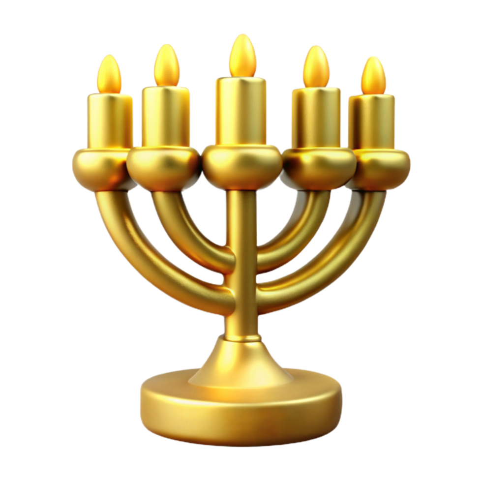 vibrant modern Golden Hanukkah Candle Cutout authentic png