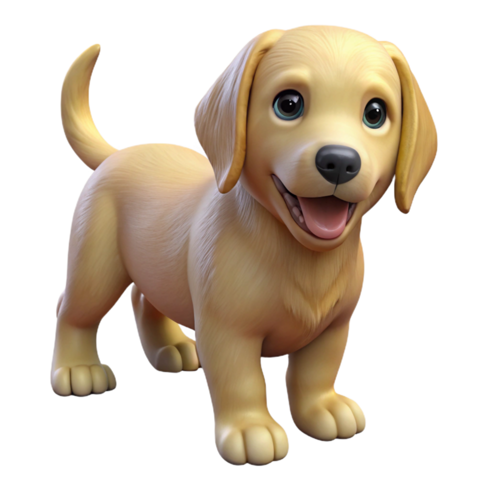 serene artistic Golden Retriever Puppy Playing Transparent Background high quality png