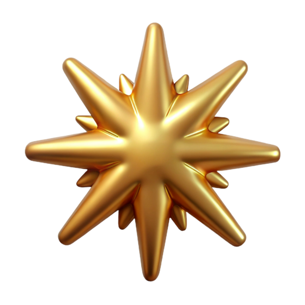 magnificent contemporary Golden Starburst Isolated with Transparent Background premium png