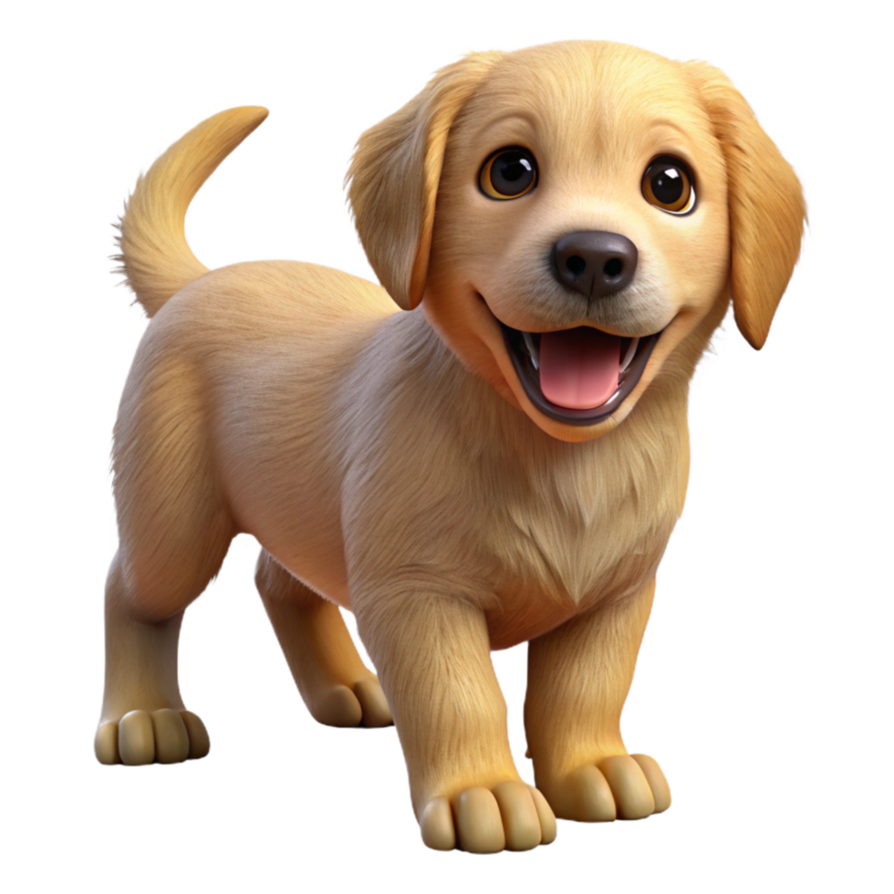 impressive classic Golden Retriever Puppy Playing Transparent Background professional png