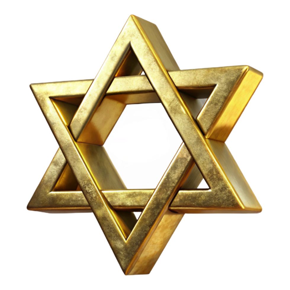 impressive artistic Golden Star of David Hanukkah Cutout authentic png