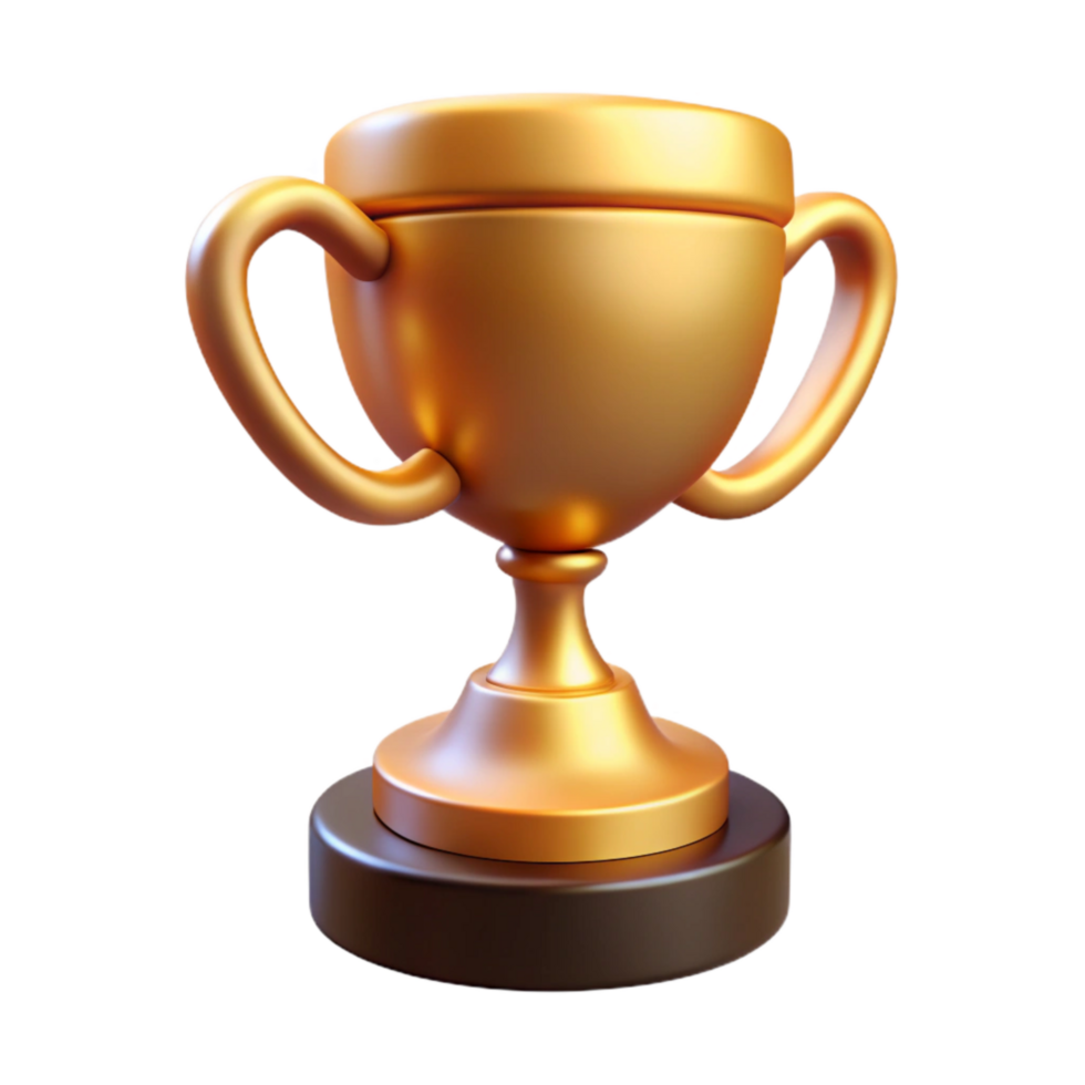 vibrant contemporary Golden Trophy Award Isolated with Base exclusive png