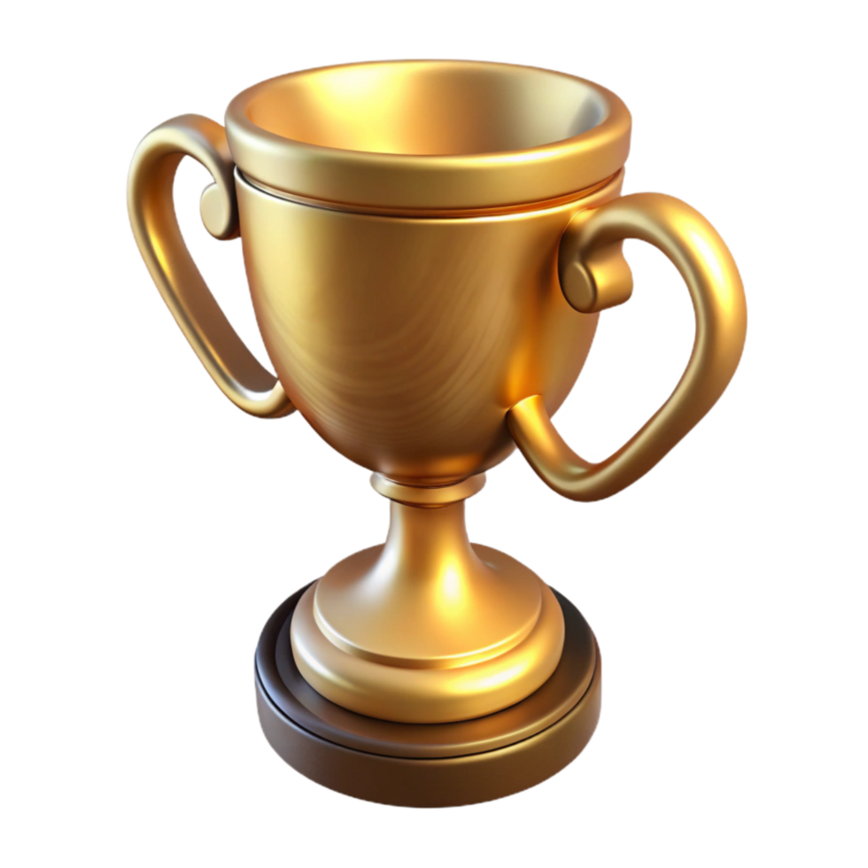 impressive vintage Golden Trophy Cup Front View Cutout 4K png