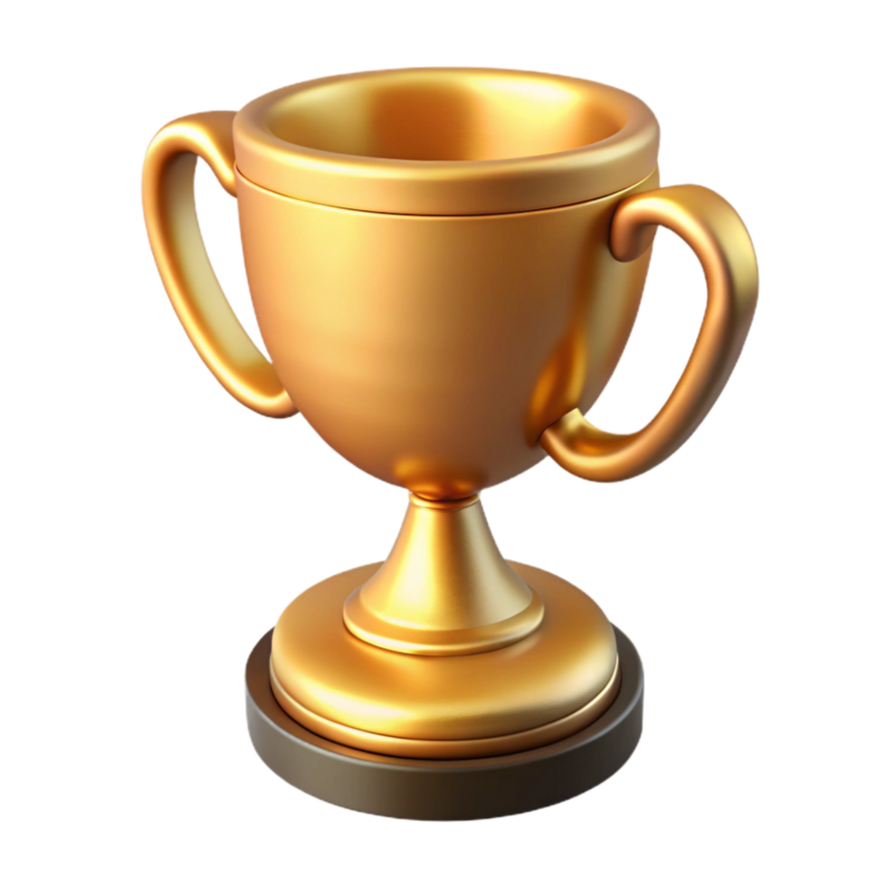 impressive artistic Golden Trophy Cup Front View Cutout authentic png