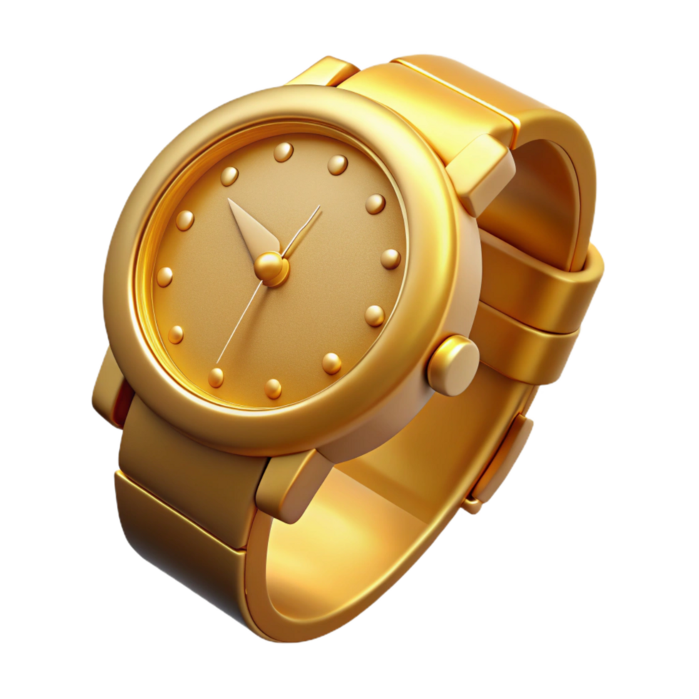 impressive minimalist Golden Watch Classic Design Transparent Background Cutout professional png
