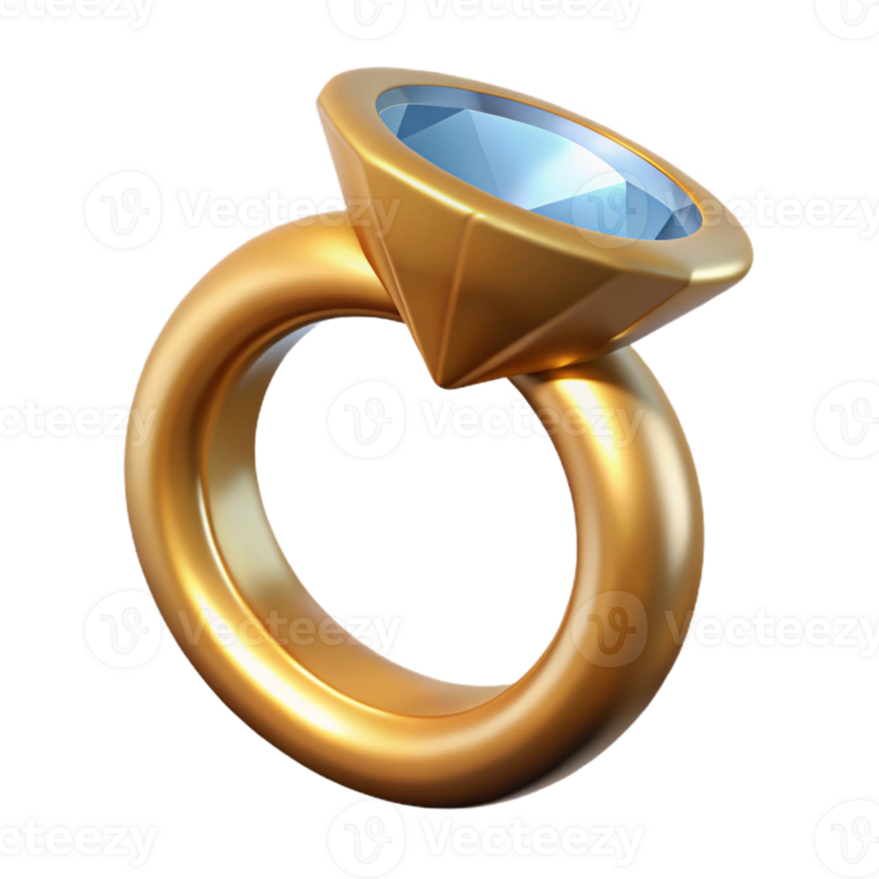 beautiful abstract Gold Ring Diamond Detail Isolated Element genuine png