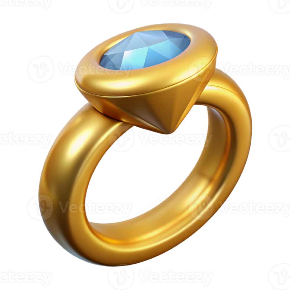 vibrant minimalist Gold Ring Diamond Detail Isolated Element high quality png