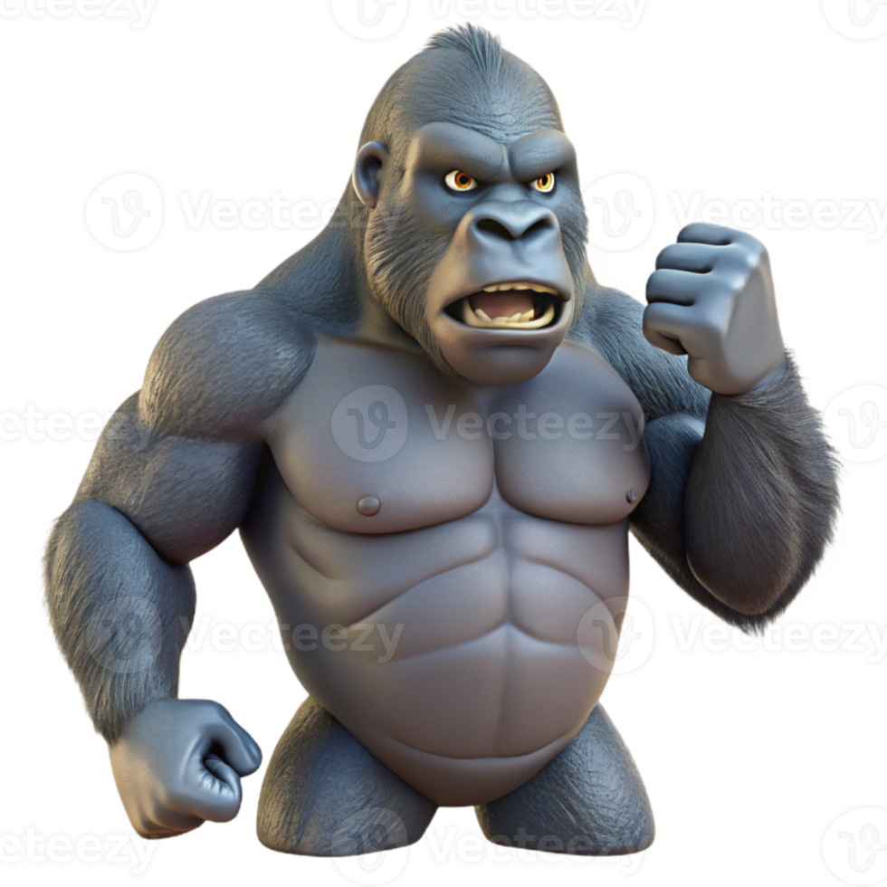 stunning creative Gorilla Transparent Background Beating Chest authentic png