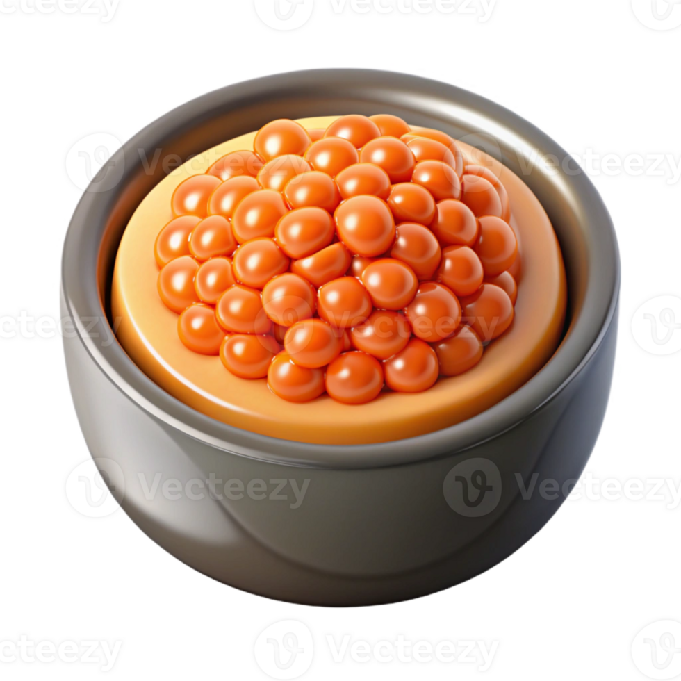 serene artistic Gourmet Appetizer with Caviar Isolated on Transparent Background high quality png
