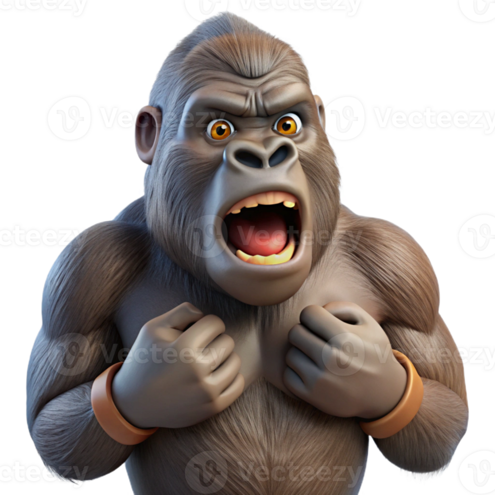 elegant creative Gorilla Transparent Background Beating Chest authentic png